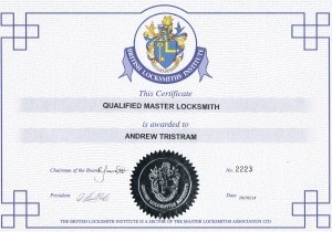 Master Locksmith Certificate